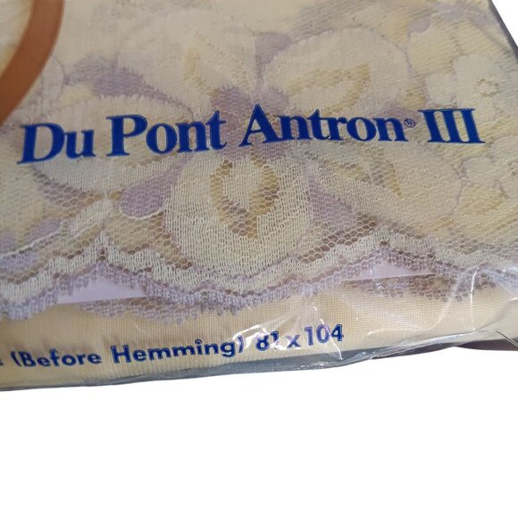 Vtg Sheet Set Whisper Soft Double Nylon Satin Lace Trim Flat Fitted Pillowcase - Picture 4 of 8